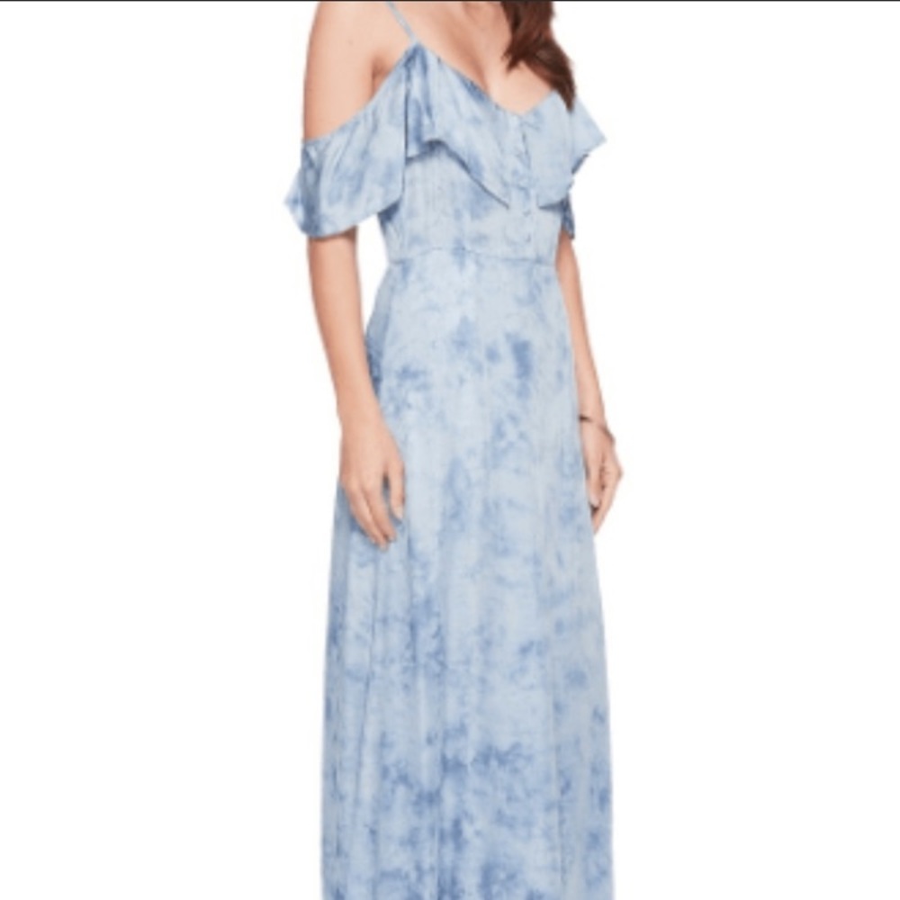 Amuse Society Dress Satin Tie Dye Maxi Dress